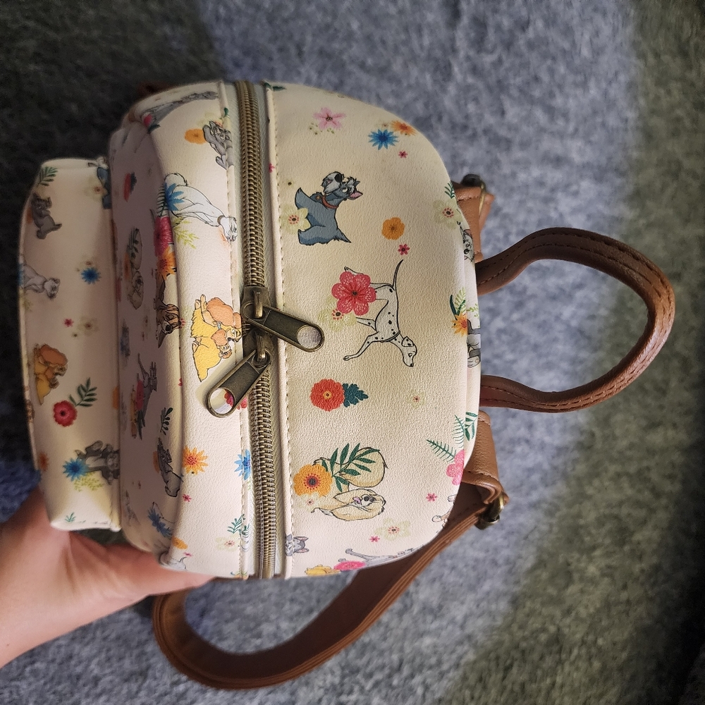 Loungefly Disney Pets Dogs & Cats Floral Backpack *FLAW - Picture 8 of 15